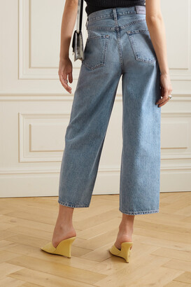 Gold Sign The Storey Cropped High-rise Wide-leg Jeans - Blue