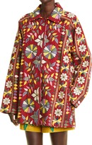 Thumbnail for your product : Bode Zinnia Embroidered Cotton Car Coat