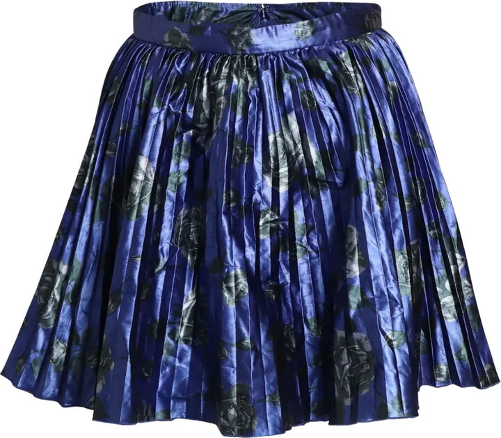 Red Valentino Vintage Pleated Floral-Print Skirt