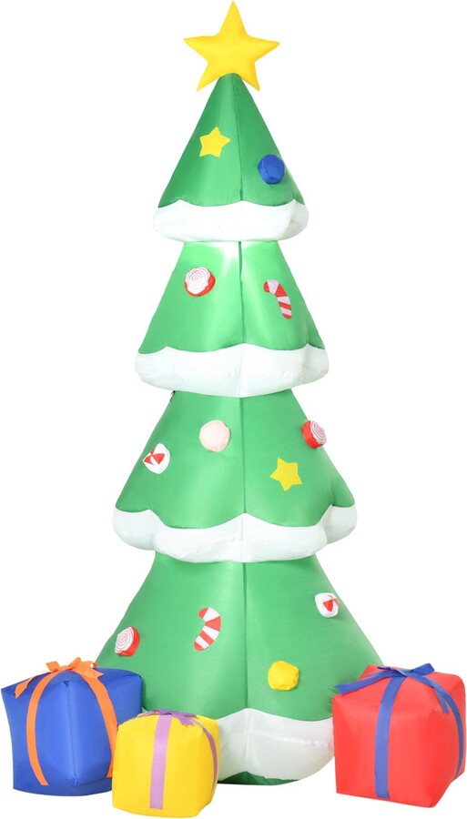 6ft Tall Inflatable Christmas Tree with 3 Builtin LED Lights