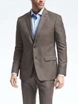 Thumbnail for your product : Banana Republic Standard Brown Windowpane Wool Suit Jacket