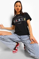 Thumbnail for your product : boohoo Paris Slogan Overiszed T Shirt