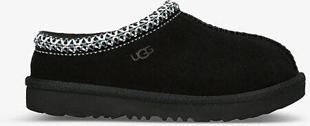 UGG Black Tasman II Contrast-Stitch Suede Slippers 2-7 Years Eur 28.5 /10.5 Uk Kids
