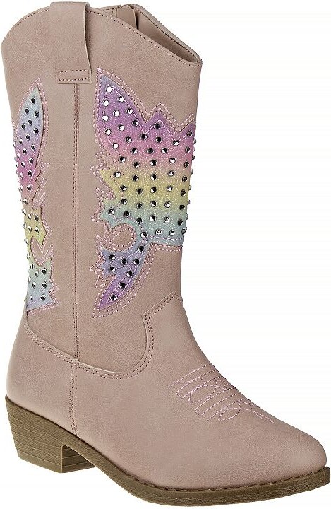 KensieGirl Kensie Girls' Studded Zip Up Western Boots