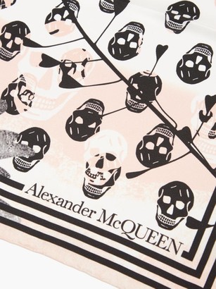 Alexander McQueen Skull-print Silk-faille Scarf - Multi