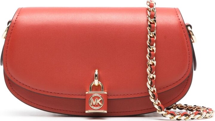 Michael Michael Kors Jet Set Charm Small Chain Pouchette Shoulder Handbags Crimson : One Size