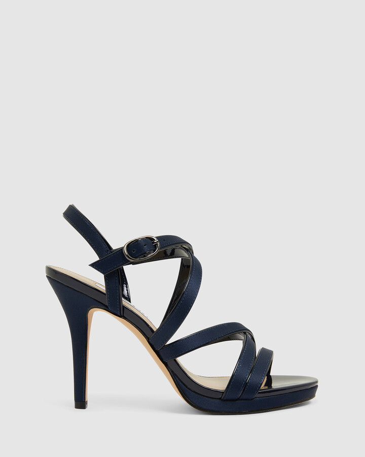 navy blue wide width sandals