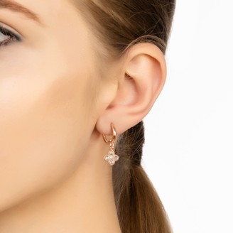 Latelita Flower Clover Small Drop Earrings Rosegold