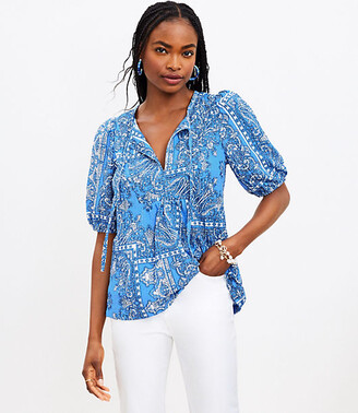 loft tie neck blouse