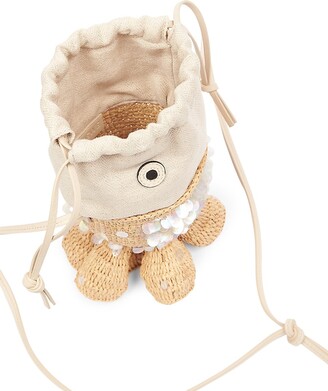 【LOEWE】C630Y60X04 PAULA'S IBIZA FISH POUCH LOEWE Raffia Canvas Sequin Paula's Ibiza Fish Pouch Natural