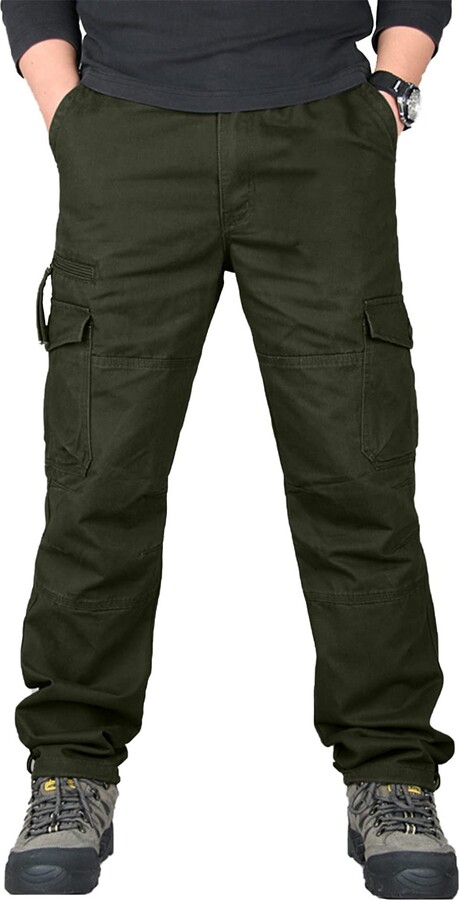 Mens Comfort Casual Hiking Trousers Tactical Cargo Combat Work Pants Outdoor UK 