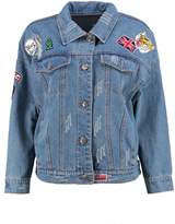 Thumbnail for your product : boohoo Chelsey Distressed Badge Denim Jacket