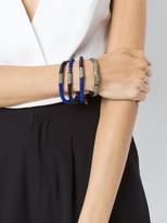 Thumbnail for your product : Camila Klein Millipede leather trim two-bracelet set