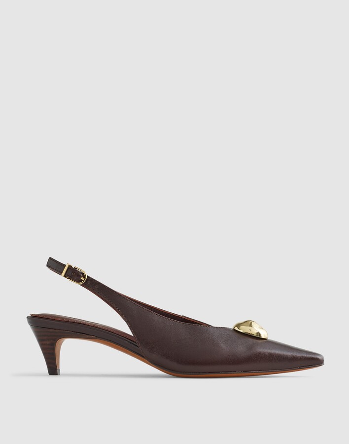 The Emilie Slingback Pump in Embellished Leather