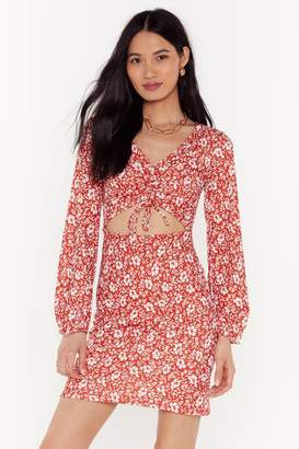 Nasty Gal Womens Let Your Gard-en Down Floral Mini Dress - Red - 10