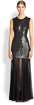 Thumbnail for your product : BCBGMAXAZRIA Marielle Python-Sequined Gown