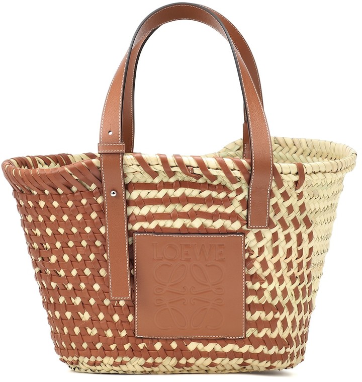 Loewe leather trimmed basket tote Clearance