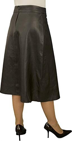 Ashwood for Tout Ensemble Full Black Lambskin Real Leather Flared Skirt ...