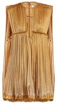 Thumbnail for your product : Chloé Degrade Pleated Silk Mini Dress - Womens - Gold