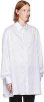 Thumbnail for your product : Raf Simons White and Blue Striped Big Shirt