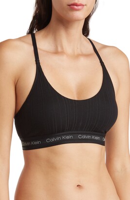 Calvin Klein Women's Motive Cotton Lightly Lined Bralette, Black