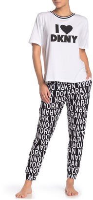 DKNY T-Shirt & Joggers PJ Set