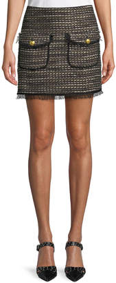 Veronica Beard Margot Short Metallic Tweed Skirt