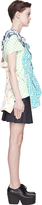 Thumbnail for your product : Comme des Garcons Turquoise Patcwork Gathered Flower Jacquard Dress