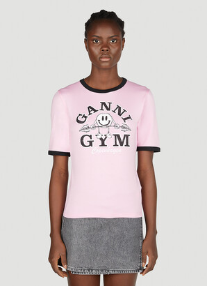 Ganni Gym T-shirt - Woman T-shirts Pink M - ShopStyle