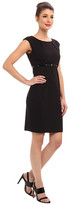 Thumbnail for your product : Calvin Klein Cap Sleeve Belted Ponte Sheath Dress