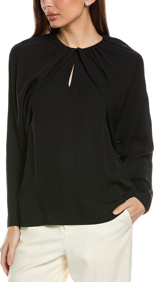 Lafayette 148 New York Silk Bolero Sleeve Blouse