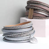 Thumbnail for your product : Penelopetom Lara Personalised Leather Wrap Bracelet