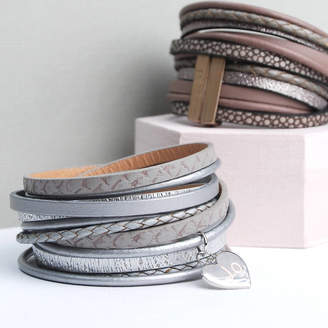 Penelopetom Lara Personalised Leather Wrap Bracelet