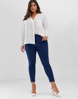 Thumbnail for your product : ASOS DESIGN Curve long sleeve blouse with pocket detail