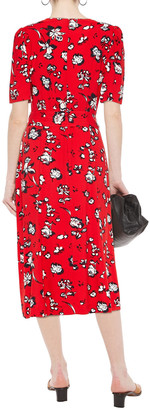 Veronica Beard Joia Belted Floral-print Jersey Midi Dress