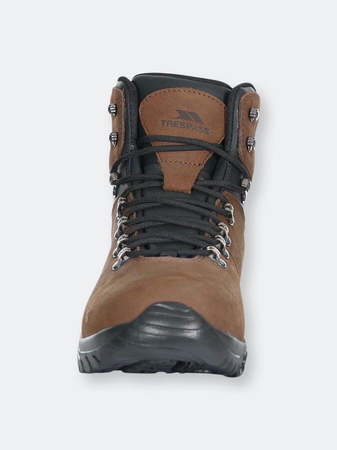 trespass mens chavez mid waterproof hiking boots dark brown