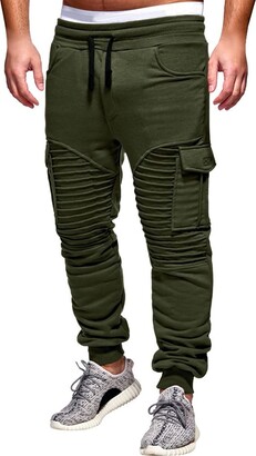 DEVOPS 2 Pack Men's Compression Pants Athletic Leggings (X-Large, Black/Olive)  