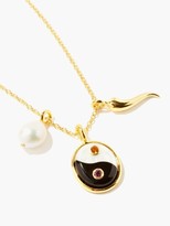 Thumbnail for your product : Lizzie Fortunato Yin Yang Oasis Pearl & Gold-vermeil Necklace - Black White