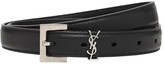Thumbnail for your product : Saint Laurent 2cm Monogram Smooth Leather Belt