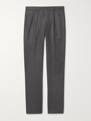 Loro Piana Slim-Fit Melange Wool And Cashmere-Blend Drawstring Trousers