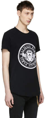Balmain Black Logo Coin T-Shirt