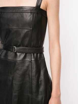 Proenza Schouler White Label Belted Nappa-Leather Midi Dress