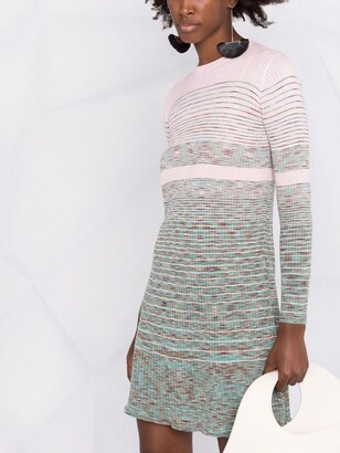 M Missoni Knitted Flared-Hem Mini Dress