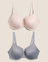 Thumbnail for your product : Marks and Spencer 2pk Lace Trim Padded Full Cup Bras F- H