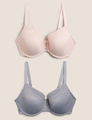 Marks and Spencer 2pk Lace Trim Padded Full Cup Bras F- H
