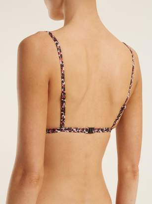 Matteau - The Petite Triangle C D Bikini Top - Womens - Brown Print