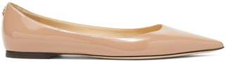 Jimmy Choo Love Flat Patent-leather Ballet Flats - Womens - Nude