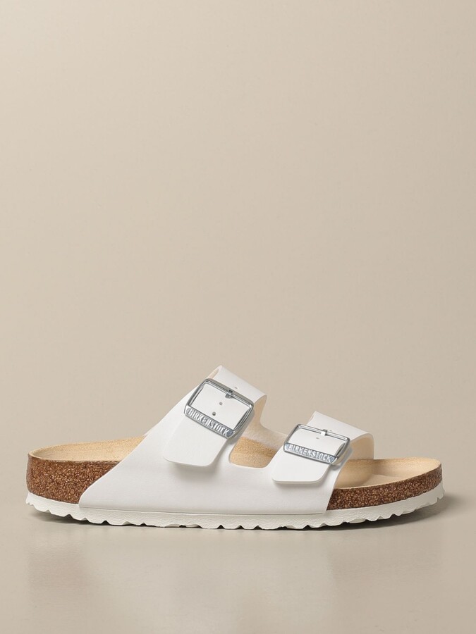 Birkenstock Arizona slipper sandals in synthetic leather - ShopStyle Shoes