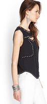Thumbnail for your product : Forever 21 Studded Chiffon Top