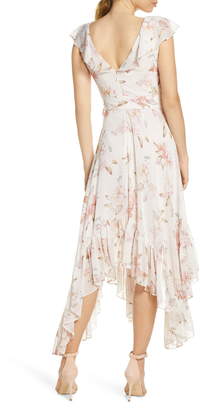 Ever New Floral Print Handkerchief Hem Maxi Dress